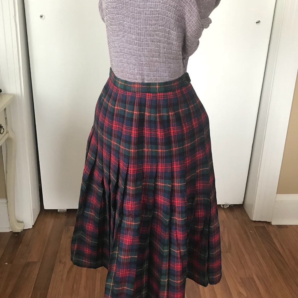 Vintage Pendleton Virgin Wool Plaid Skirt - XS
